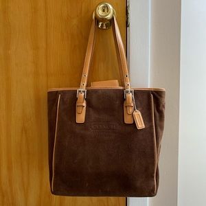 *SOLD* Vintage Coach Hampton Suede & Leather Tote